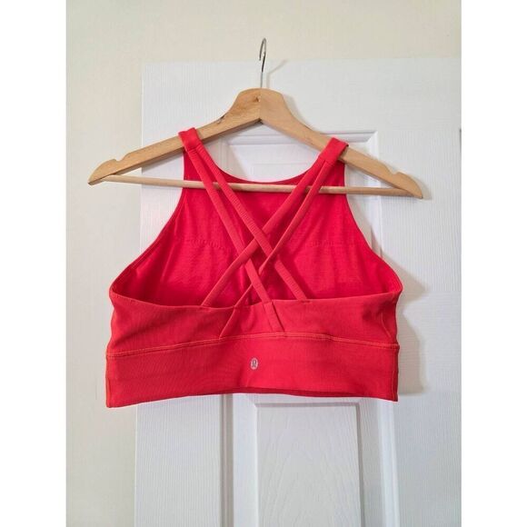 lululemon Energy Longline Bra Medium Support Sz 10 Red - Picture 2 of 6